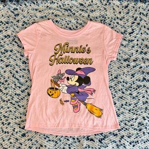 Disney Minnie Mouse โMinnieโs Halloweenโ Pink Witch Tee โ Size 10